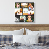 Canvas 9 Fotosjabloon afgerond zwart wandstuk (Insitu (Slaapkamer))