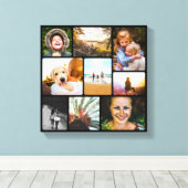 Canvas 9 Fotosjabloon afgerond zwart wandstuk (Insitu (Houten vloer))