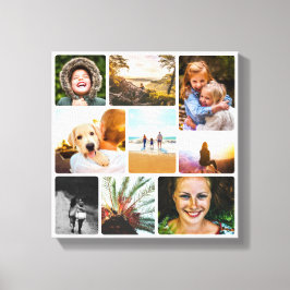 Canvas 9 Photo Template Rond White Wall Piece
