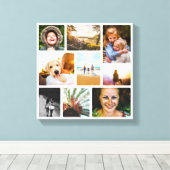 Canvas 9 Photo Template Rond White Wall Piece (Insitu (Houten vloer))