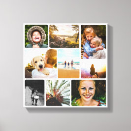 Canvas 9 Photo Template Rond White Wall Piece Afdruk