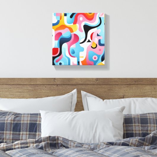 Canvas - Abstracte eieren voor het ontbijt (Insitu (Slaapkamer))