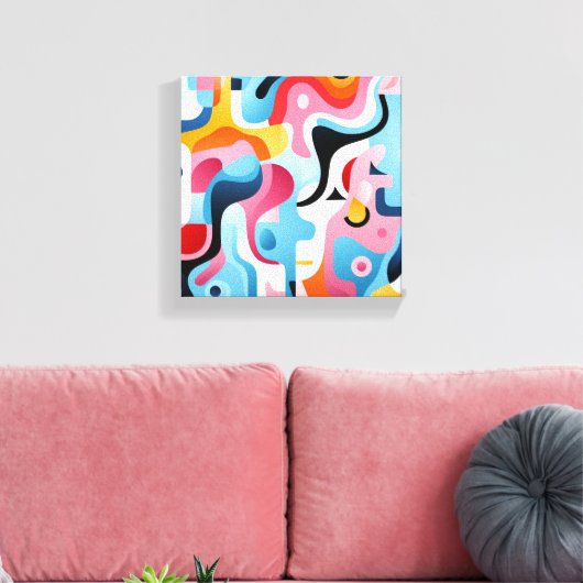 Canvas - Abstracte eieren voor het ontbijt Afdruk (Insitu (Woonkamer))