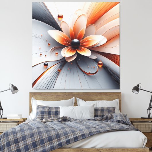 Canvas abstracte flora muur kunst (Insitu (Slaapkamer))