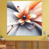 Canvas abstracte flora muur kunst afdruk (Insitu (Woonkamer))