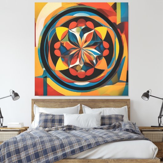 Canvas abstracte kunst afdruk (Insitu (Slaapkamer))