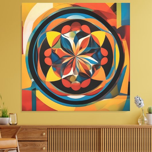 Canvas abstracte kunst afdruk (Insitu (Woonkamer))