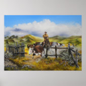 Canvas Afdruk van olie die de springer schildert Poster (Voorkant)