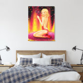 Canvas Afdrukken Glamour, mooi Pin-up Girl-show (Insitu (Slaapkamer))