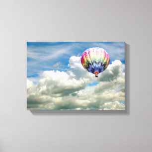 Canvas afdrukken - Hot-Air ballon in wolken