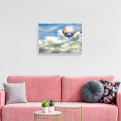 Canvas afdrukken - Hot-Air ballon in wolken (Insitu (Woonkamer))