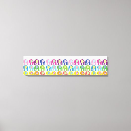 Canvas afdrukken - Meerkleurige olifanten (Voorkant)
