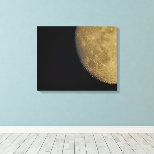 Canvas Afdrukken met close-up Moon (Insitu (Houten vloer))