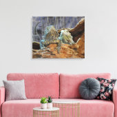 Canvas afdrukken met nieuwsgierige lizards (Insitu (Woonkamer))