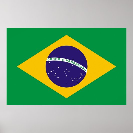 Canvas Afdrukken met vlag van Brazilië Poster (Voorkant)