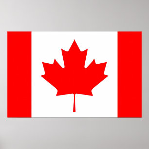 Canvas afdrukken met vlag van Canada Poster