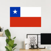 Canvas Afdrukken met vlag van Chili Poster (Thuiskantoor)