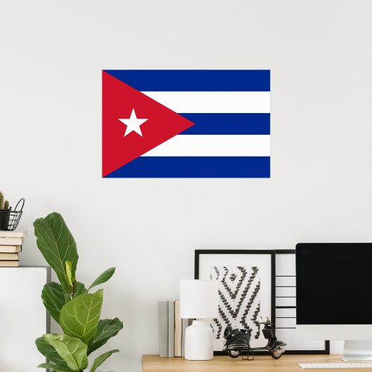 Canvas Afdrukken met vlag van Cuba Poster (Thuiskantoor)