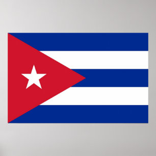 Canvas Afdrukken met vlag van Cuba Poster