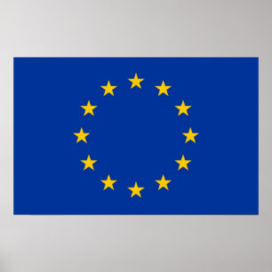 Canvas Afdrukken met vlag van de Europese Unie Poster