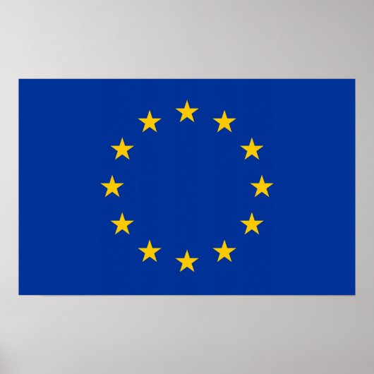 Canvas Afdrukken met vlag van de Europese Unie Poster (Voorkant)