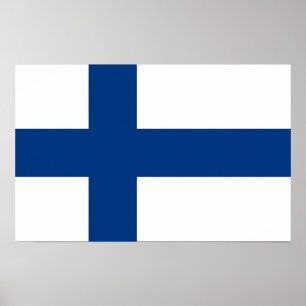 Canvas Afdrukken met vlag van Finland Poster