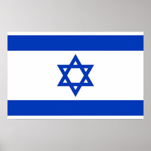 Canvas Afdrukken met vlag van Israël Poster