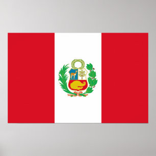 Canvas afdrukken met vlag van Peru Poster