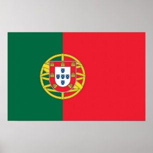 Canvas Afdrukken met vlag van Portugal Poster