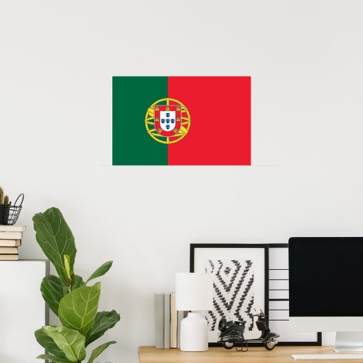 Canvas Afdrukken met vlag van Portugal Poster (Thuiskantoor)