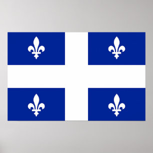 Canvas afdrukken met vlag van Quebec, Canada Poster