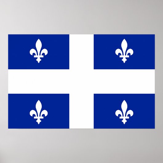Canvas afdrukken met vlag van Quebec, Canada Poster (Voorkant)