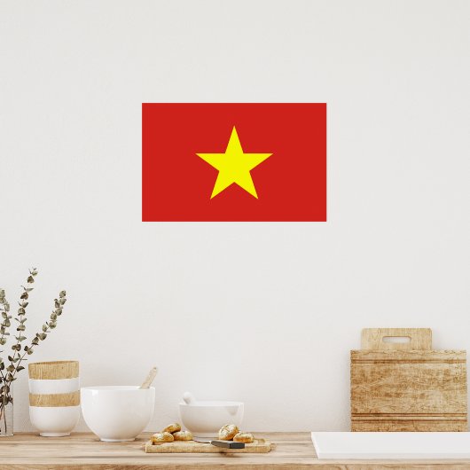 Canvas Afdrukken met vlag van Vietnam Poster (Keuken)