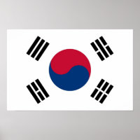 Canvas Afdrukken met vlag van Zuid-Korea