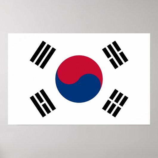 Canvas Afdrukken met vlag van Zuid-Korea Poster (Voorkant)