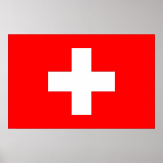 Canvas afdrukken met vlag van Zwitserland Poster (Voorkant)