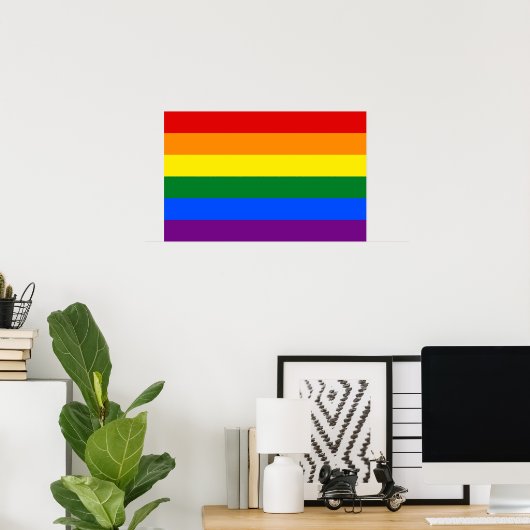 Canvas afdrukken met vlag voor regenboog LGBT Poster (Thuiskantoor)