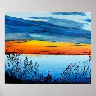 Canvas afdrukken met zonsondergang poster