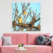 Canvas afdrukken - twee vogels in filialen (Insitu (Woonkamer))