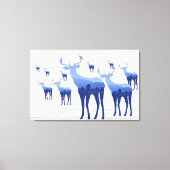 Canvas Art-Blue Herten witte wasborden Afdruk (Voorkant)