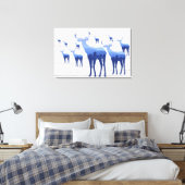 Canvas Art-Blue Herten witte wasborden Afdruk (Insitu (Slaapkamer))