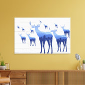 Canvas Art-Blue Herten witte wasborden Afdruk (Insitu (Woonkamer))
