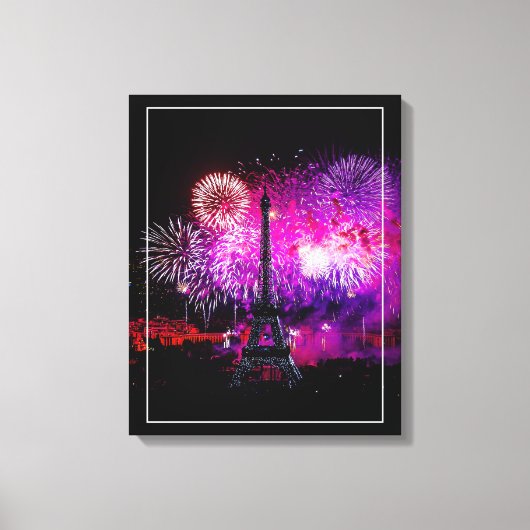 Canvas Art-Eiffeltoren Vuurwerk (Voorkant)