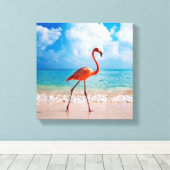 Canvas Art-Flamingo (Insitu (Houten vloer))