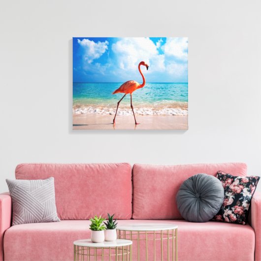 Canvas Art-Flamingo Afdruk (Insitu (Woonkamer))