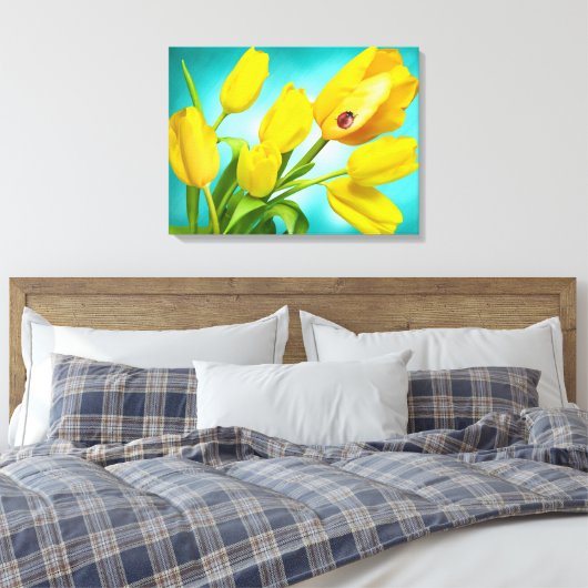 Canvas Art-gele tulpen (Insitu (Slaapkamer))
