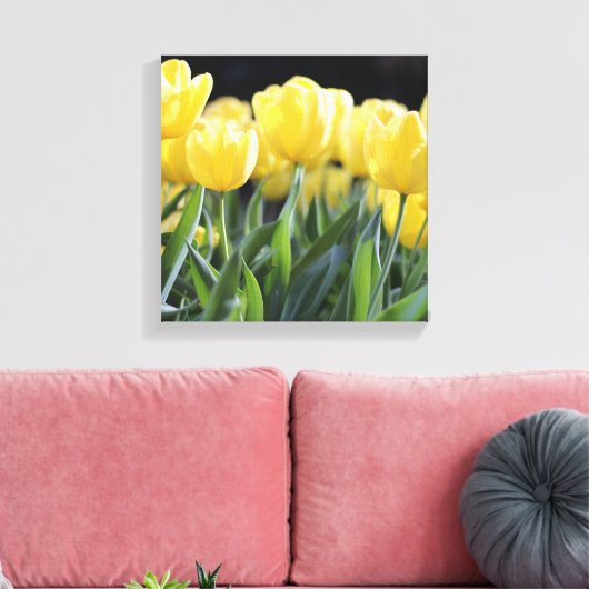 Canvas Art-gele tulpen (Insitu (Woonkamer))