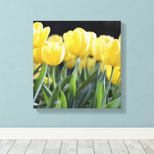 Canvas Art-gele tulpen (Insitu (Houten vloer))