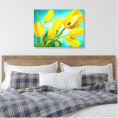 Canvas Art-gele tulpen Afdruk (Insitu (Slaapkamer))