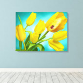 Canvas Art-gele tulpen Afdruk (Insitu (Houten vloer))
